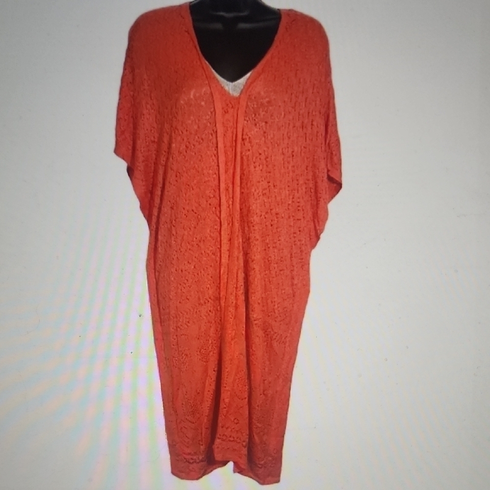 Mikael Aghal V-Neck Lighweight Knit Layered Midi Dress Size M